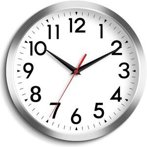 Wall Clock Modern Battery Operated 10 Inch Simpel Silent Non Ticking Decorative